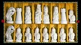 Handmade Black & White Chinese Imperial Court Bone Chess Set