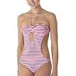 Xhilaration® Stripe Monokini - Red/ Pink