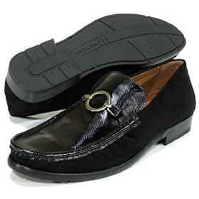 Mezlan 'Dovi' Vamp Bit Loafers Mens - Black by Mezlan
