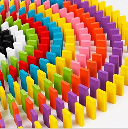 500pcs Wooden Bright Colored Tumbling Dominoes Games For Kids Play Toy Travel
