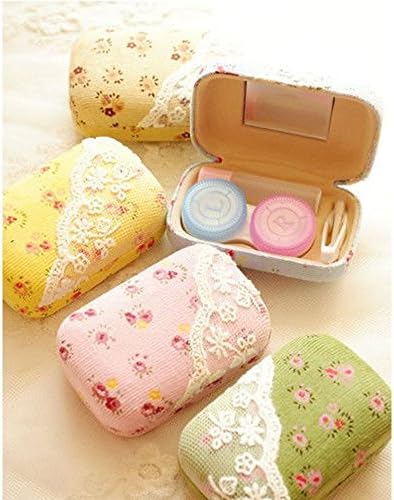 HOTGEE(TM) Cute Sweet Flower Lace Contact Lens Case Contact Lens Box (Pink)