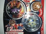 Bakugan Battle Brawlers Bakupearl B2 Series Starter Pack (Black) Preyas II (Grey) Warius (Tan)Mystery Marble