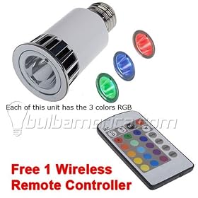 Color Changing LED Light Bulb and Remote by LEDinsider