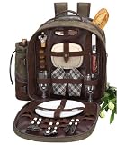 Picnic at Ascot 057WO Ivy Collection Olive Backpack for Two 2-servings