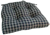 Navy Plaid Chair Pad