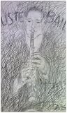 Buster Bailey, Original 1968 Charoal Drawing By Carmel Artist Victor Di Gesu (1914-1988) - Framed Artwork