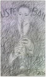 Buster Bailey, Original 1968 Charoal Drawing By Carmel Artist Victor Di Gesu (1914-1988) - Framed Artwork