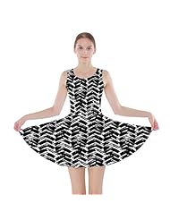 General Print Stretchy Polyester/Spandex Skater Dress  with a Brush/Sweep Train 