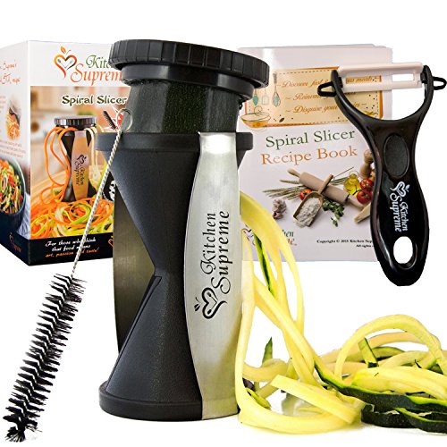 Spiral Slicer Spiralizer Complete Bundle - Vegetable Cutter - Zucchini Pasta Noodle Spaghetti Maker