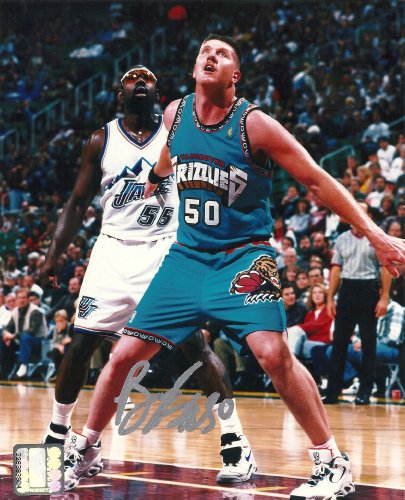 BRYANT REEVES,BIG COUNTRY,MEMPHIS GRIZZLIES,VANCOUVER GRIZZLIES,OKLAHOMA STATE,OSU,SIGNED,AUTOGRAPHED,8X10,PHOTO,COA,RARE HARD TO FIND PHOTO