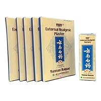 YNBY - Yunnan Baiyao Combo Pack - External Analgesic Plaster (5 boxes - 5 patches per box - 4 x 2.5 inches each) and External Analgesic Tincture (1 bottle - 1 fl. oz/30 ml. size) (Genuine Prince of Peace Product)
