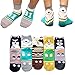 AnVei-Nao Womens Cartoon Cute Huskies Schnauzer Dog Cotton Crew Socks 5 Pairs