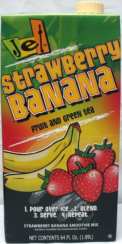 Jet Tea Smoothie Mix Single Flavor Case Strawberry Banana (Six 64 oz Cartons) by Jet Tea Smoothie Mix