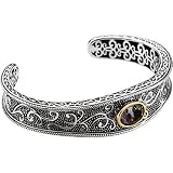 Sterling Silver and 14K Yellow Gold Amethyst Bracelet