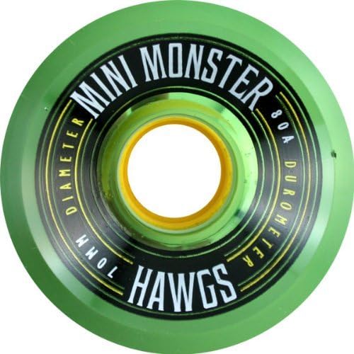 Hawgs Mini Monster 80a 70mm Clear Green Longboard Wheels (Set Of 4) by Hawgs