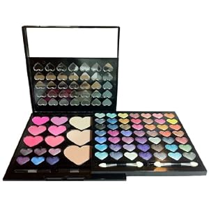 Profusion Professional Heart to Heart Makeup Kit Palette 03 w/ 49 Shadows Palettes, 6 Blush, 6 Lip Color, 3 Powder, 4 Applicators