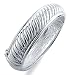 Sterling Silver Wide Fluted Bangle - 7