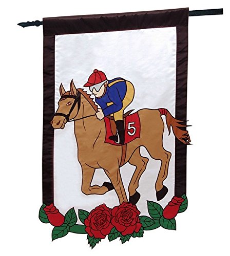 Evergreen Applique Derby House Flag, 29 by 43 inches