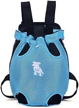 Dog Master Front Dog Backpack Pet Travel Carrier Mesh Comfortable Pet Legs Out Front Backpack Pet Bag (XL, Blue)