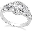 14K White Gold Diamond Engagement Ring - 0.87 Ct.