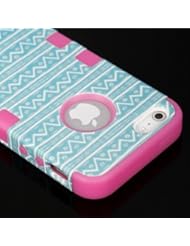 myLife (TM) Hot Pink - Colorful Tribal Dot Print Series (Neo Hypergrip Flex Gel) 3 Piece Case for iPhone 5/5S (5G) 5th Generation iTouch Smartphone by Apple (External 2 Piece Fitted On Hard Rubberized Plates + Internal Soft Silicone Easy Grip Bumper Gel + Lifetime Warranty + Sealed Inside myLife Authorized Packaging) "Attention: This case comes grip easy smooth silicone that slides in to your pocket easily yet wont slip out of your hand"