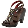 J. Shoes Women's Mimosa Wedge,Dark  Brown/Tomato,6 M US