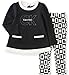 Calvin Klein Little Girls French Terry Tunic with Leggings Set, Black, 5