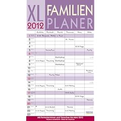 XL Familienplaner 2012: Mit 6 Spalten. Mit Ferienterminen