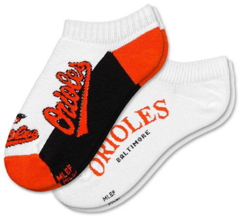 MLB Baltimore Orioles Men's No-Show Socks (2 Pack)