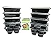 #MyLeftovers Reusable Food Containers with Lids and 10 Sauce Cups, (Pack of 10)