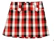 Girl's Aqua Stretch Plaid Skirt
