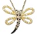 14k Yellow Gold Champagne and White Diamond Dragonfly Pendant (1/4 cttw), 18