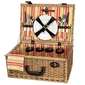 Picnic and Beyond The Terazzo Carrier for Four Willow Picnic Basket
