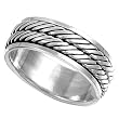 Sterling Silver Ring - 8mm Band Width - Sizes: 8-12
