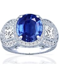 Platinum Oval Cut Blue Sapphire Fana Designer Ring (GIA Certificate)