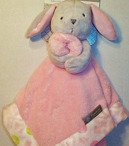 Bunny Security Blanket Pink Gray