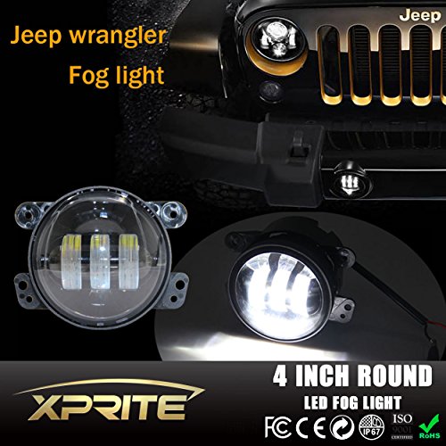 Xprite 4" Inch 60W Cree Led Fog Lights for Jeep Wrangler 19972016 JK