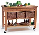 Lambourn 3 Drawer Butchers Block Kitchen Trolley