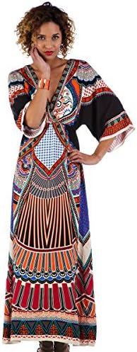 Soul Escape Long Dress Maxi with Wide Sleeves and Moroccan Style (Small)
