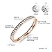PMTIER Women's 2MM Micro Pave Cubic Zirconia Thin Rose Gold Enternity Wedding Ring Size 6