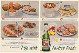 1960 7-Up Fresh Up Freddie Festive Foods 2-Page Print Ad (47592)