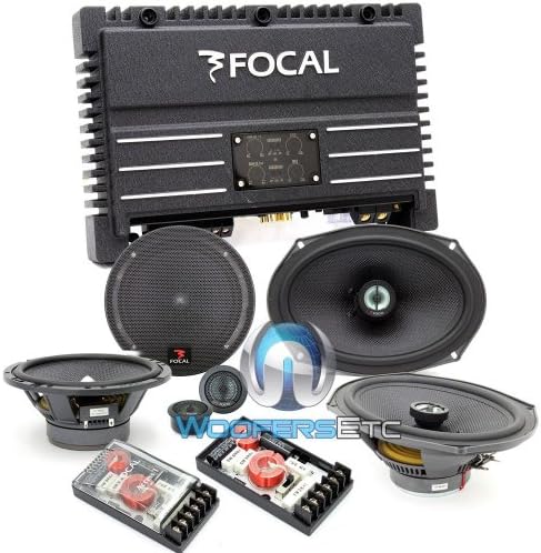 pkg 165A1 - Focal 6.5" 120 Watts 2-Way Component Speakers System SOLID4 - Focal 4-Channel 400W RMS Power Amplifier 690CA1 SG - Focal 6" x 9" 150W RMS Access 1 Series Coaxial Speakers