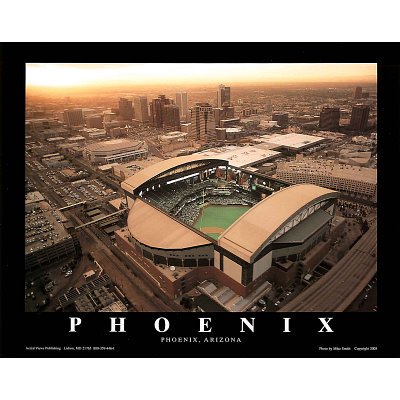 Arizona Diamondbacks Art Poster Print by Mike Smith, 10x8