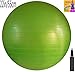Fitness Ball with Air Pump, Green, 55cm/22in Diameter, Instruction Chart Included, Exercise Gym Swiss Stability Ball