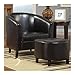 Coaster Home Furnishings Barrel Back Accent Chair with Ottoman, Dark Brown and Black