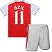 FC FirstClass 2016-17 Football Soccer Team Jersey Arsenal Home kit Ozil #11 Kids shirt and Shorts & socks & key chain for 3-12 Yrs Set