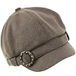 Crystal Newsboy Gatsby Cabby Adjustable Cap Hat Gray