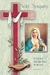 Religious Sympathy Cards - Immaculate Heart of Mary - Laminated with Gold Foil Embossed Medal Design - Appropriate Prayer Included
