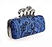 Tom Clovers Summer New Women's Punk Design Handle Skull Ring Lace Crochet Cocktail Party Clutch Hard Case Evening Wedding Party Clutch Purse Wallet