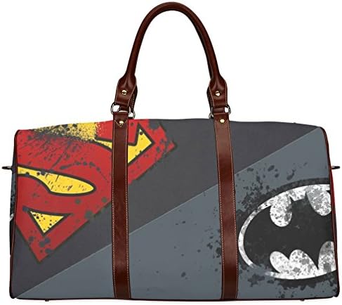 Superman Logo VS Batman Logo Image Print Water-resistant Portable Travel Duffel Bag (Small)